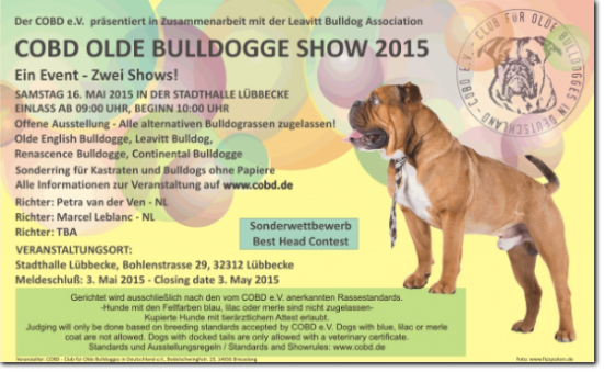 Showflyer COBD Olde Bulldogge Show 2015